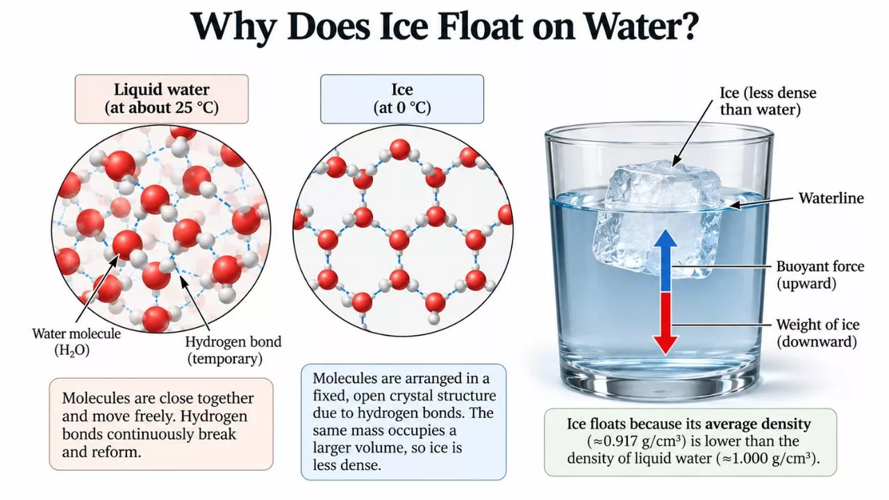 Why does Ice Float on water